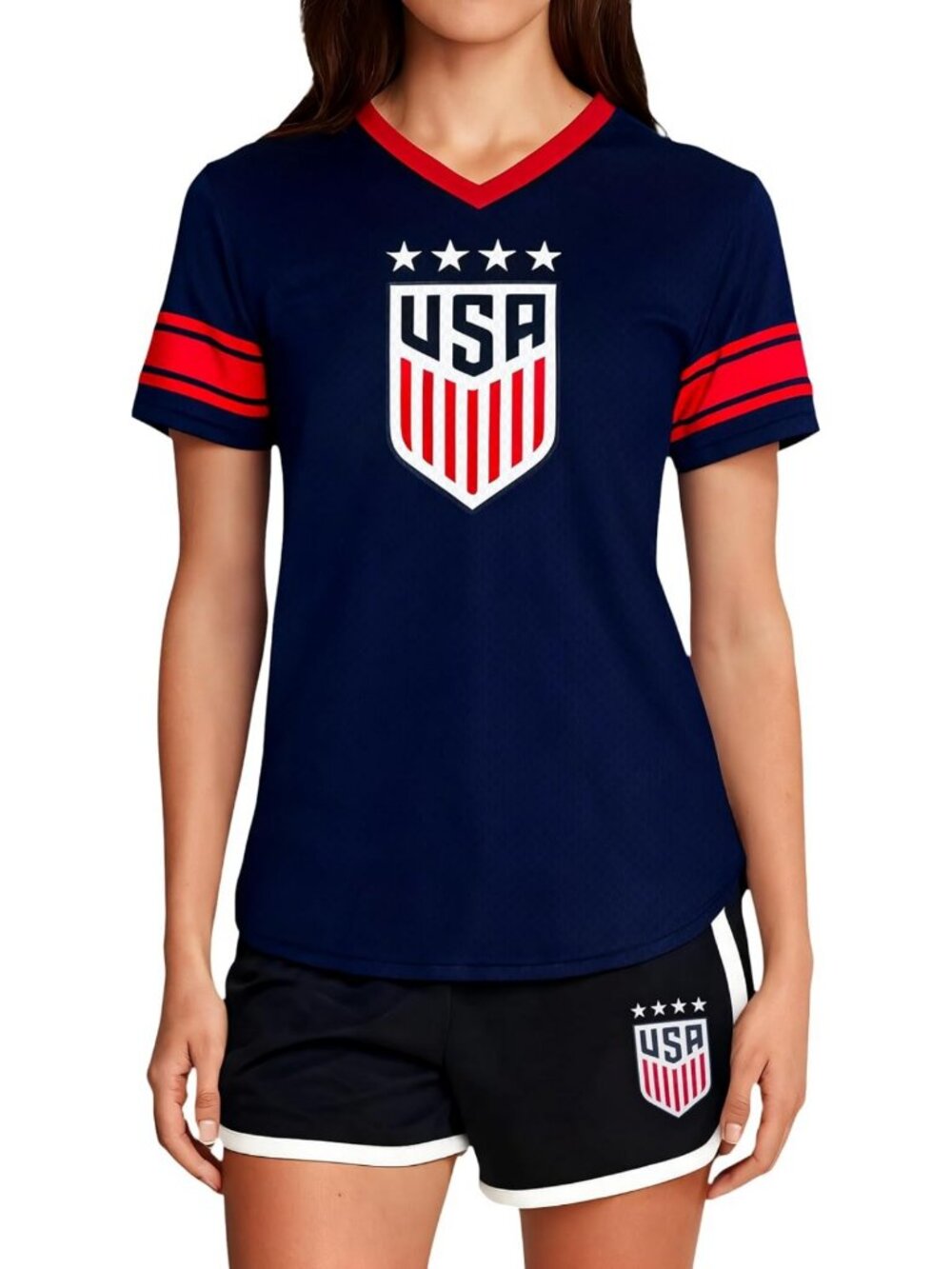 Women's Game Day Shirt - Official U.S. Soccer 4 Star USWNT Players Tee, Sporty
